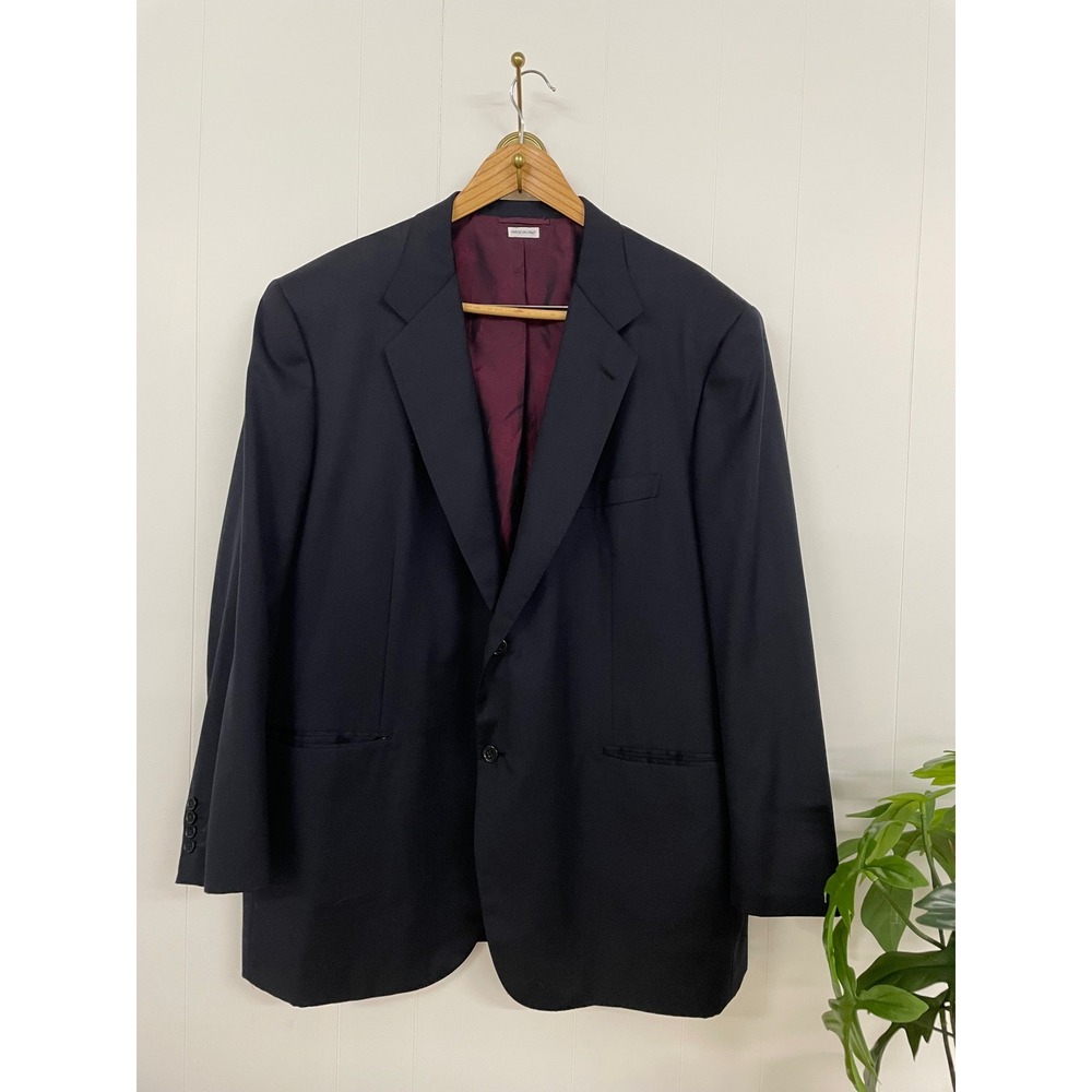 Brioni Super 150s Navy Blue Wool Blazer Sport Coat Made in Italy Mens 52 Chest